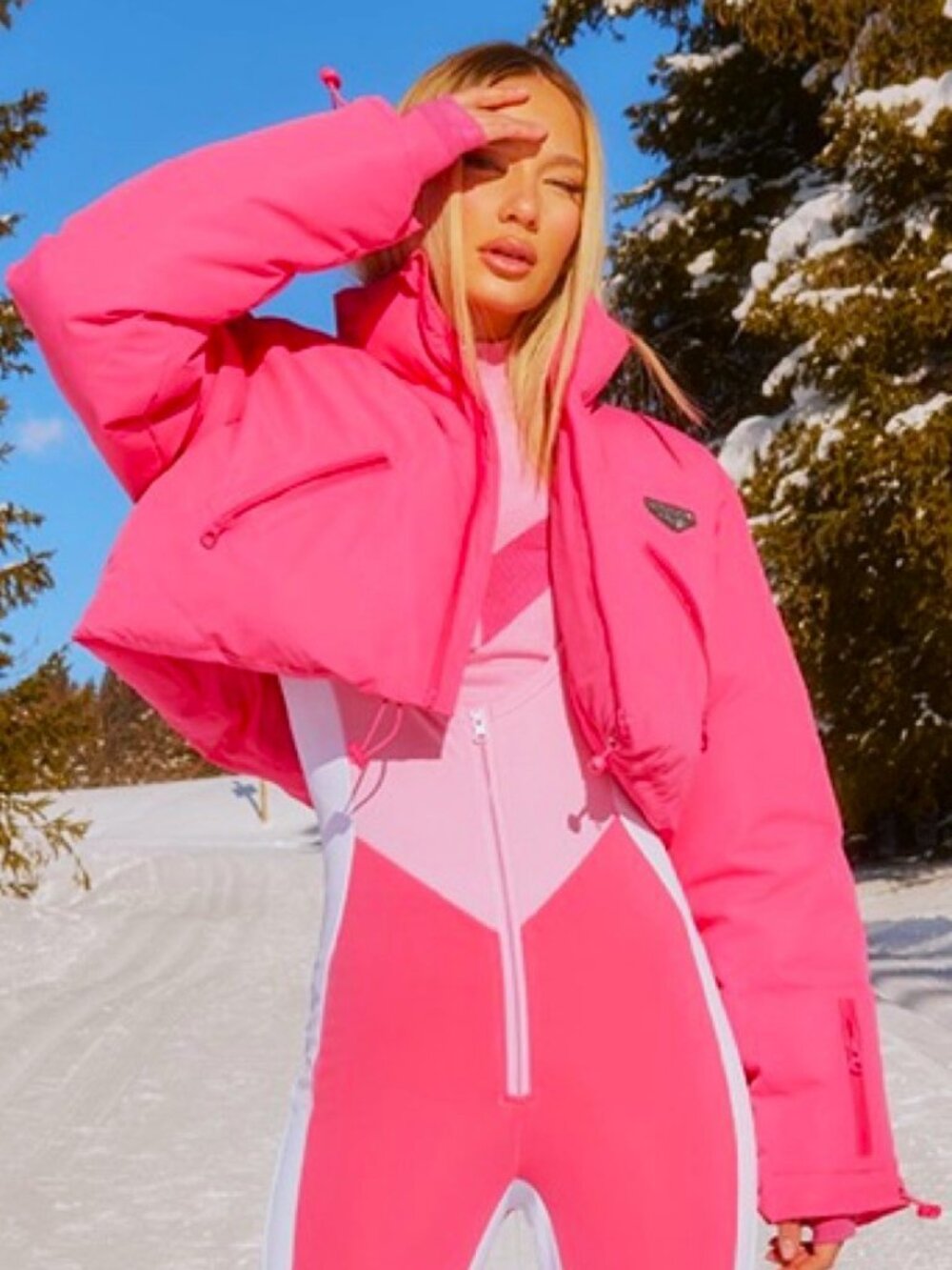 Pretty Little Thing - Ski - Pink Wave Cropped Puffer Jacket